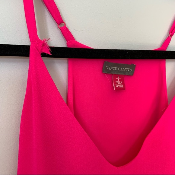 SMALL VINCE CAMUTO TANK DRESS SPAGHETTI STRAP PLEAT PINK KNEELNGTH SUMMER SPLASH - Picture 6 of 9